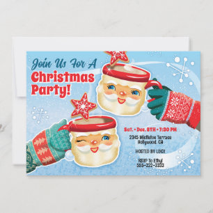 Santa Mugs Christmas Party Invitation
