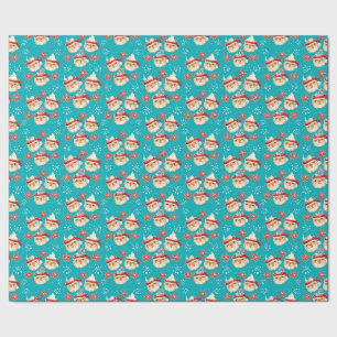 Santa Mugs + Cookies Christmas Gift Wrapping Paper