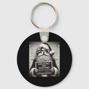 Santa Mugshot Funny Christmas Santa Xmas Keychain