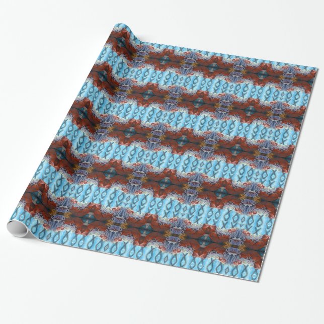 "Santa Napping" Mirrored Gift Wrap (Unrolled)