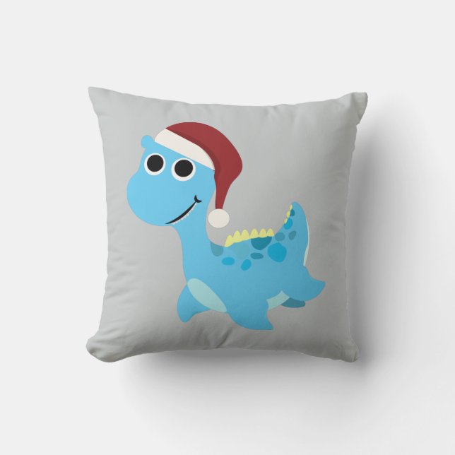 Santa Nessie Throw Pillow (Front)
