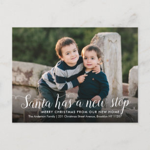 Santa New Home Stop Christmas Photo Holiday Moving