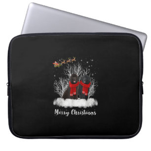 Santa Newfoundland Couple Merry Christmas Dog Gift Laptop Sleeve