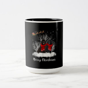 Santa Newfoundland Couple Merry Christmas Dog Gift Two-Tone Coffee Mug
