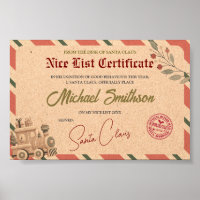 Santa Nice List Certificate