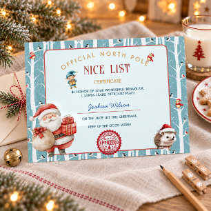 Santa Nice List Winter Woodland Christmas Invitation