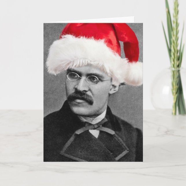 Santa Nietzsche funny atheist Christmas card (Front)