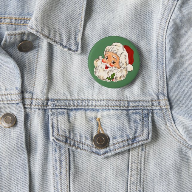 Santa No. 1 2 Inch Round Button (In Situ)