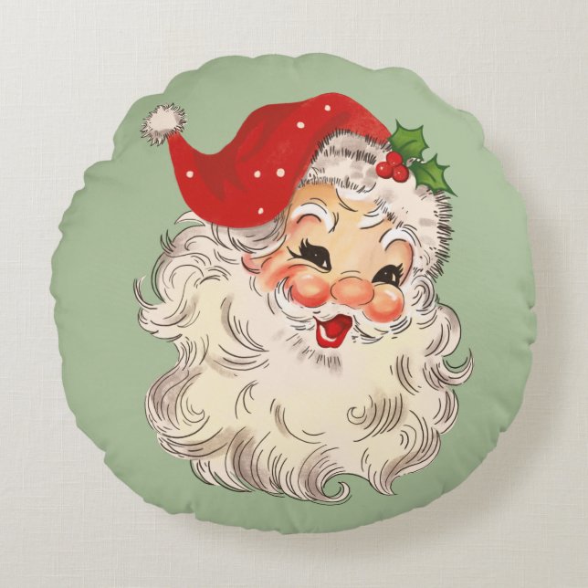 Santa No. 3 Round Pillow (Front)