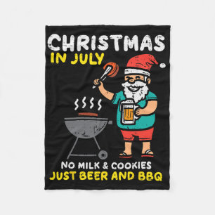 Santa No Milk Cookies Just Bbq Funny Christmas In  Fleece Blanket
