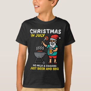 Santa No Milk Cookies Just Bbq Funny Christmas In T-Shirt