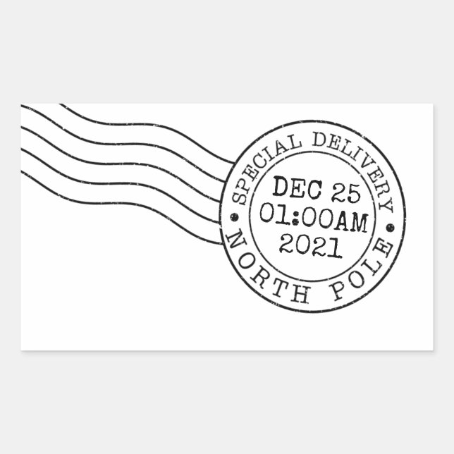 santa north pole express delivery secret gift post sticker (Front)
