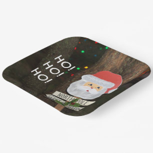 Santa North Pole Ho Ho Ho  Paper Plate