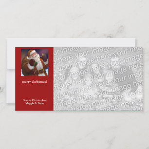 Santa Northern Lights Christmas Holiday Card
