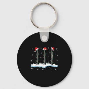 Santa Oboe Christmas Lights Funny Oboe Lover  Keychain