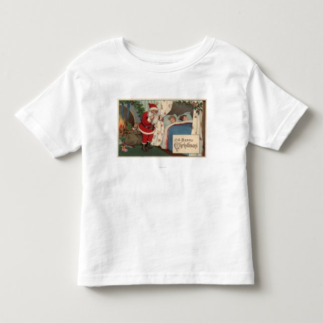 Santa Observing Sleeping Children Toddler T-shirt (Front)