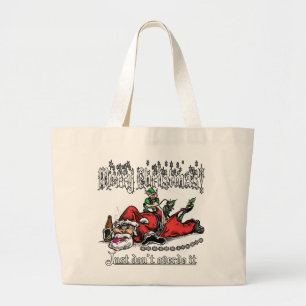 Santa on a Bender Large Tote Bag
