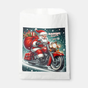 Santa on a motorcycle favour bag