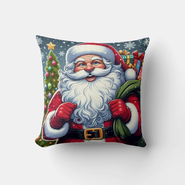 Santa On A Pillow (Front)