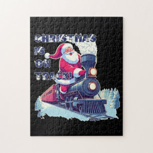 Santa On a Train Jigsaw Puzzle