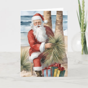 Santa on the Beach Card