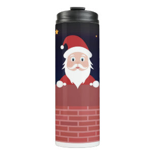 Santa on Xmas Night brings Gifts in chimney Thermal Tumbler