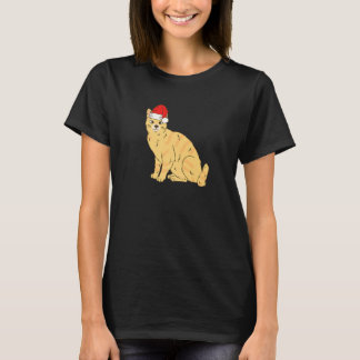 Santa Orange Tabby Cat Winter Christmas Cat Mom Ho T-Shirt