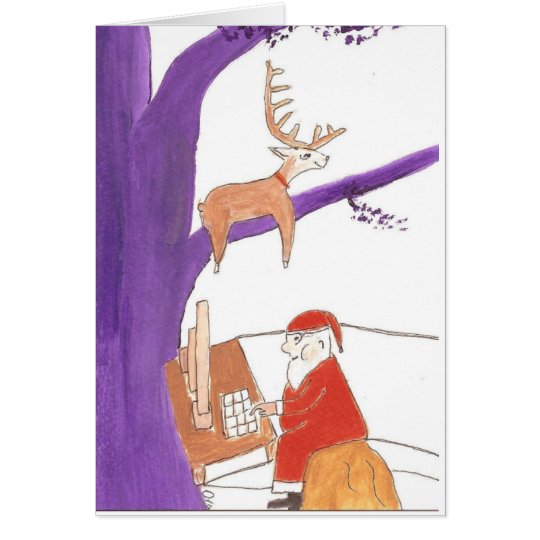 Santa ordering gifts online card