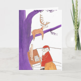 Santa ordering gifts online holiday card
