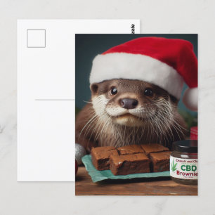 Santa Otter CBD Brownies Postcard