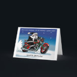 Santa Outlaw© Christmas Card<br><div class="desc">Second in the Santa Outlaw© series...  Santa Outlaw is not coming to town and could care less about milk and cookies. The choice is easy... lug toys or go riding? Riding wins out in this cool Christmas card.</div>