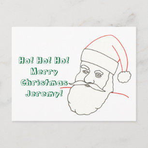 Santa Outline Colouring Personalized Postcards