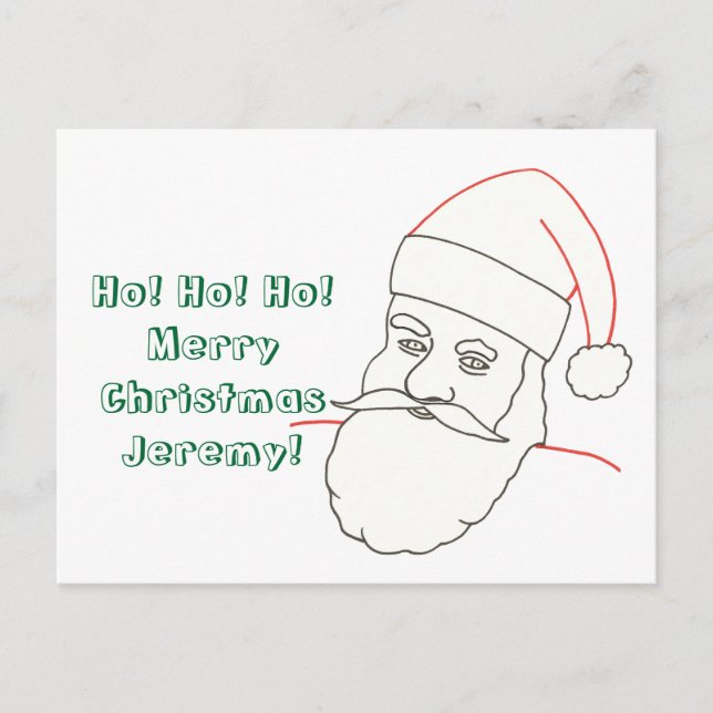 Santa Outline Colouring Personalized Postcards (Front)