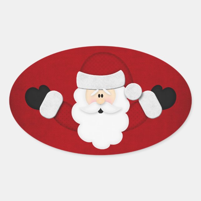 santa oval sticker (Front)