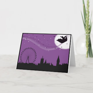 Santa over London - Christmas card