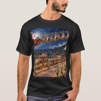 Santa Over Old Pueblo A Mountain Christmas T-Shirt