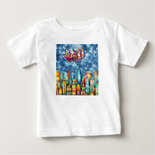 SANTA OVER THE CITY BABY T-Shirt