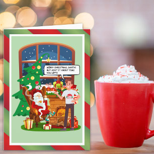 Santa Overstayed His Welcome Funny Holiday Card