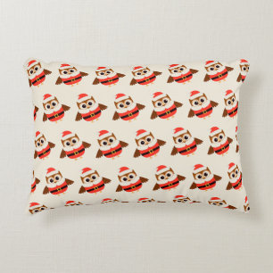 Santa Owl Accent Pillow