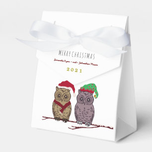 Santa Owl and Elf Owl Favor Box