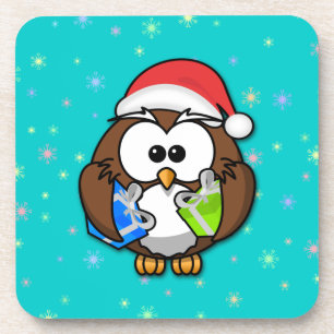 Santa owl coaster