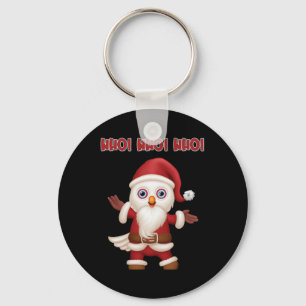 Santa Owl Festive Fun Christmas Keychain