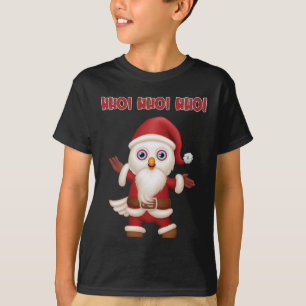 Santa Owl Festive Fun Christmas  T-Shirt