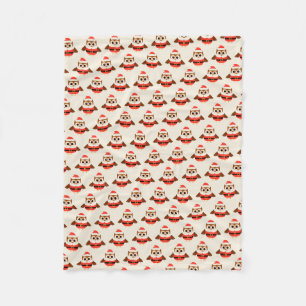 Santa Owl Fleece Blanket