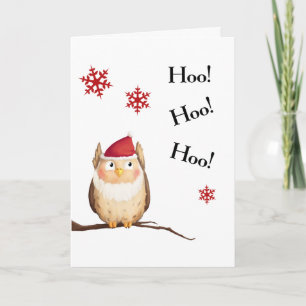 Santa Owl Holiday Card