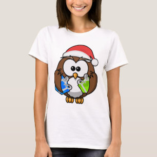 Santa Owl Ladies Shirt