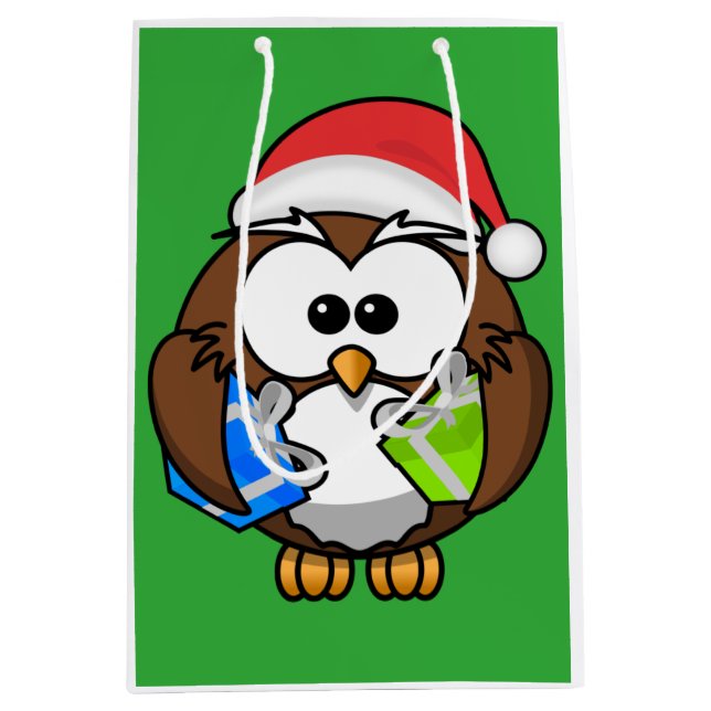 SANTA OWL MEDIUM GIFT BAG (Front)