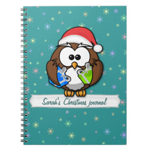 Santa owl notebook