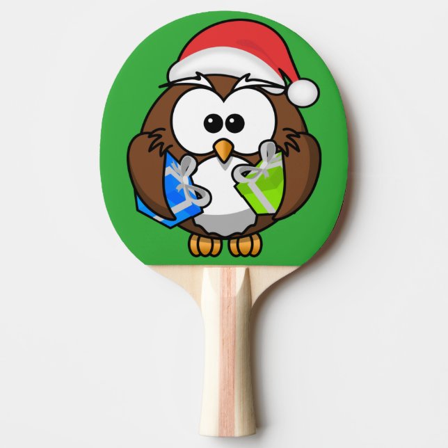 SANTA OWL PING PONG PADDLE (Front)