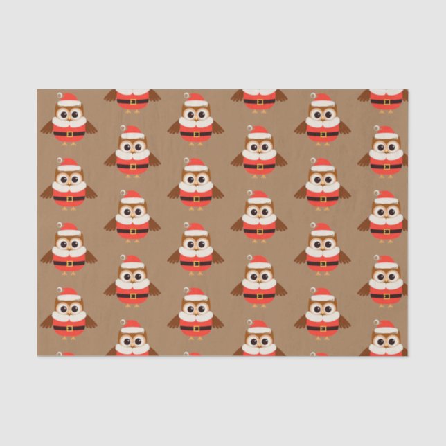 Santa Owl Tissue Paper (Front)
